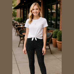 IMNY Polka Dot Isaac Mizrahi NY black & White Ankle Pants Pull on Stretchy XL